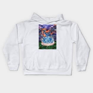 Fountain Under a Setting Sun Kids Hoodie